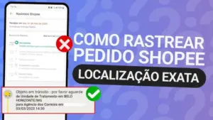 Exemplo de código de rastreio da Shopee